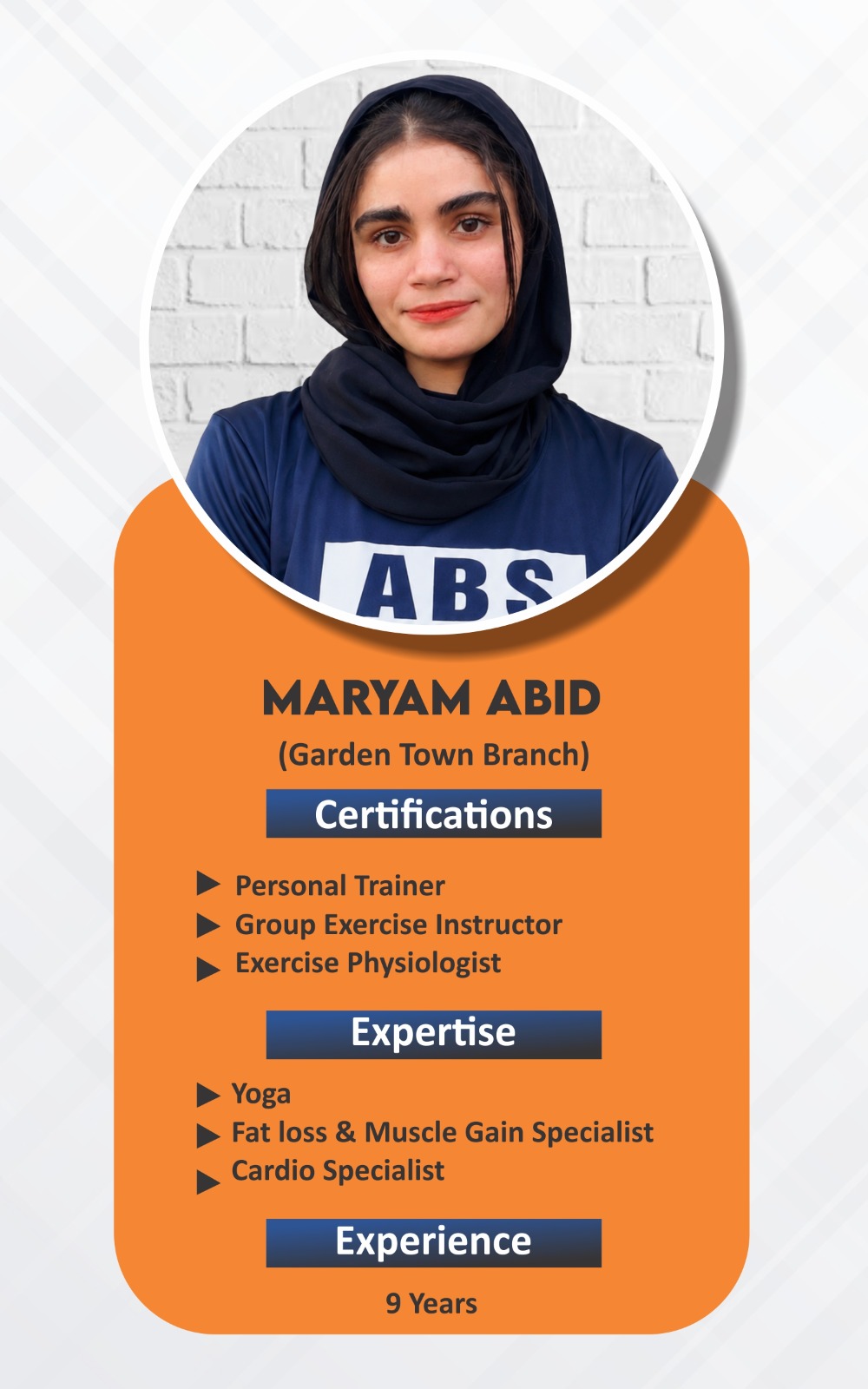 Maryam — ABS Wellness Club Trainer