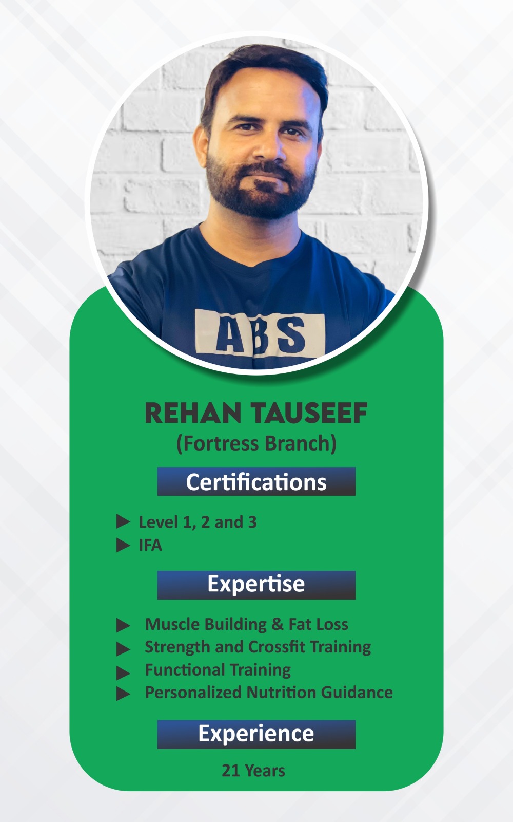 Rehan — ABS Wellness Club Trainer