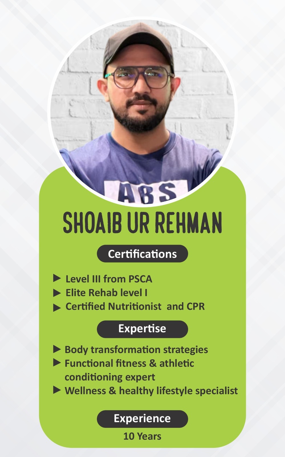 Shoaib — ABS Wellness Club Trainer